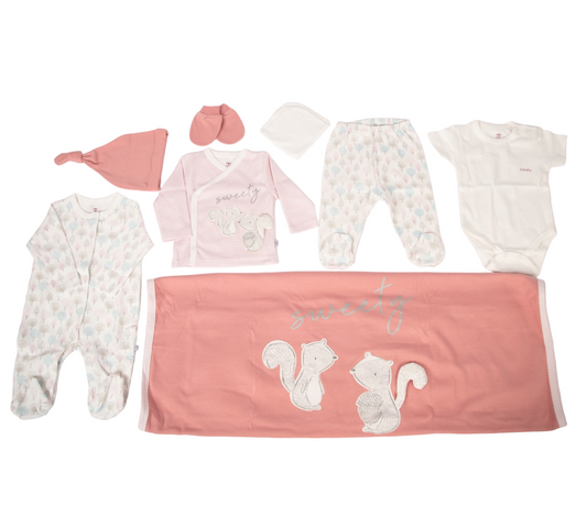 Ameelia & Co - Newborn Baby Sweety Squarrel Clothing Set (8-pieces)