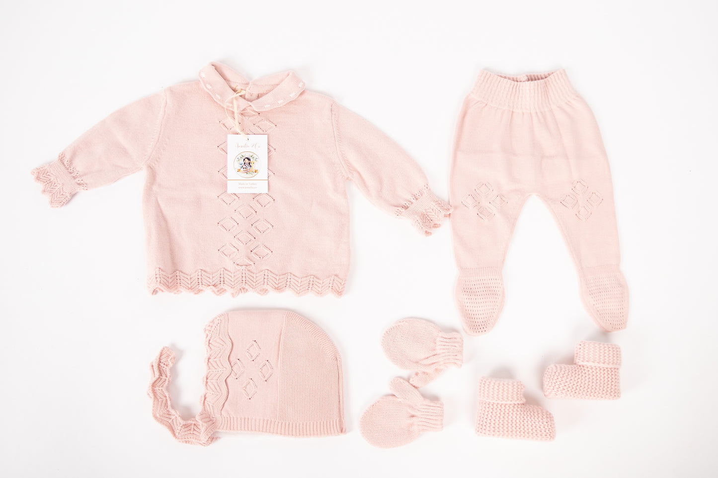 5-Piece Newborn Baby Clothing Set Gift (Pink Color)