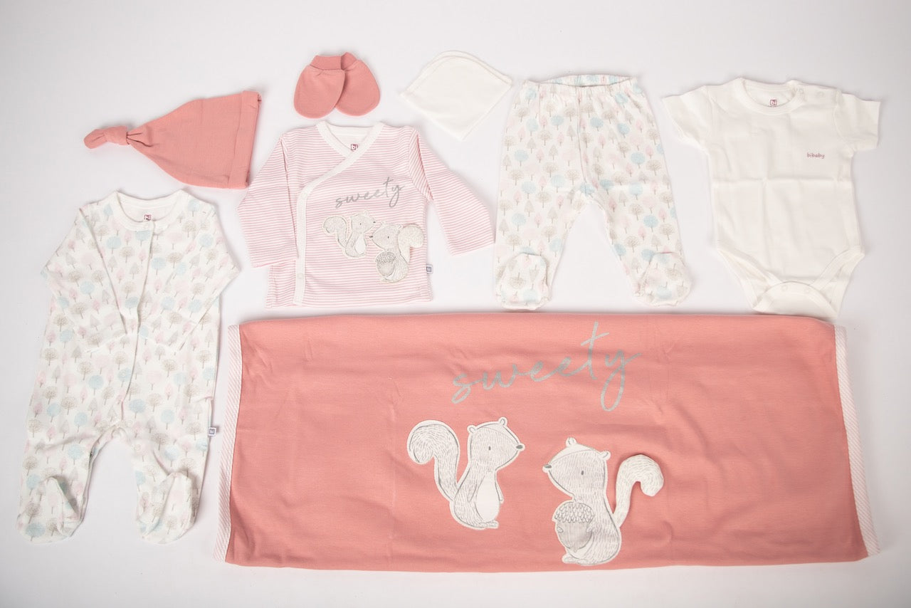 Ameelia & Co - Newborn Baby Sweety Squarrel Clothing Set (8-pieces)