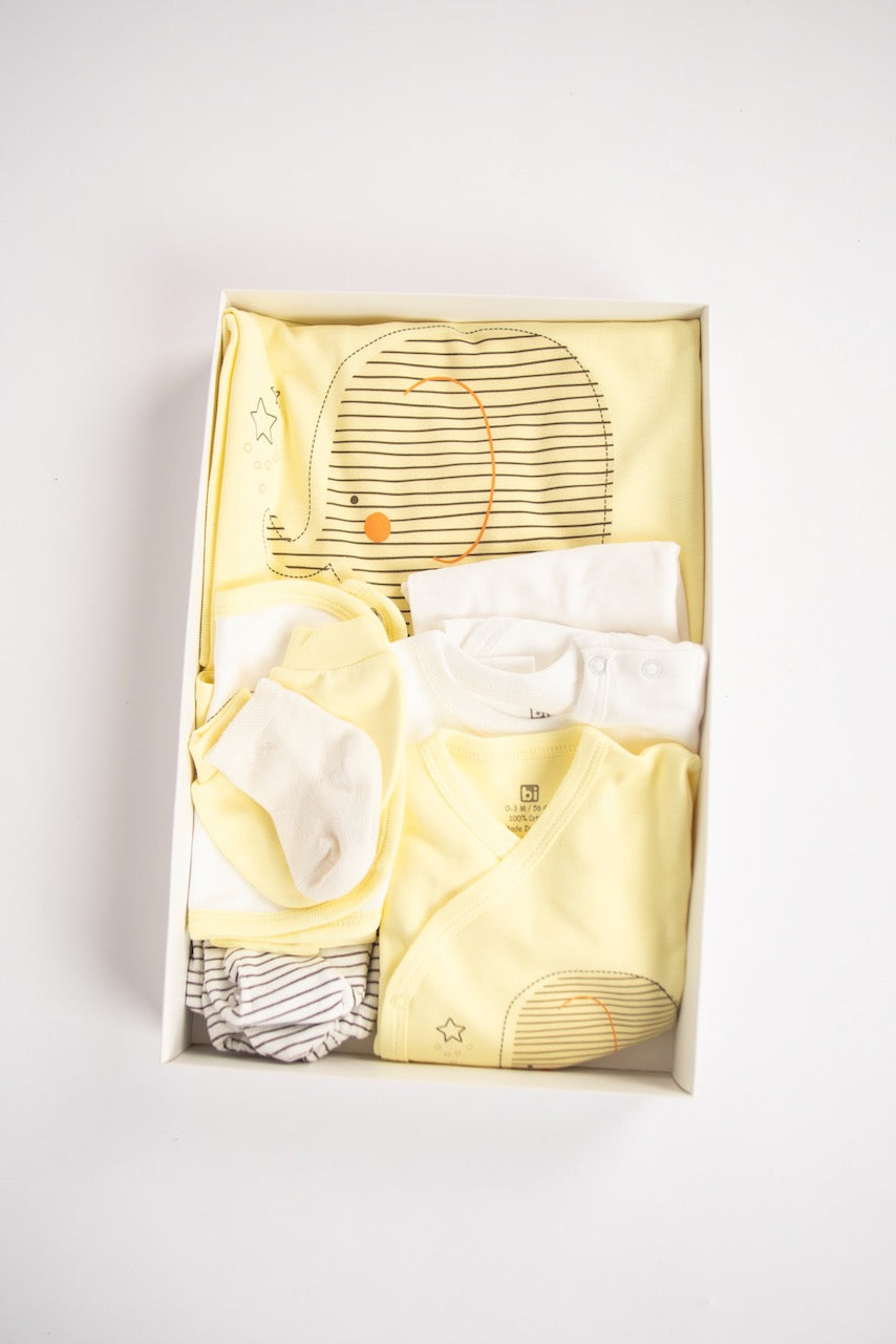 Ameelia & Co - Newborn Baby 100% Organic Cotton Elephant Clothing Set (9-pieces)