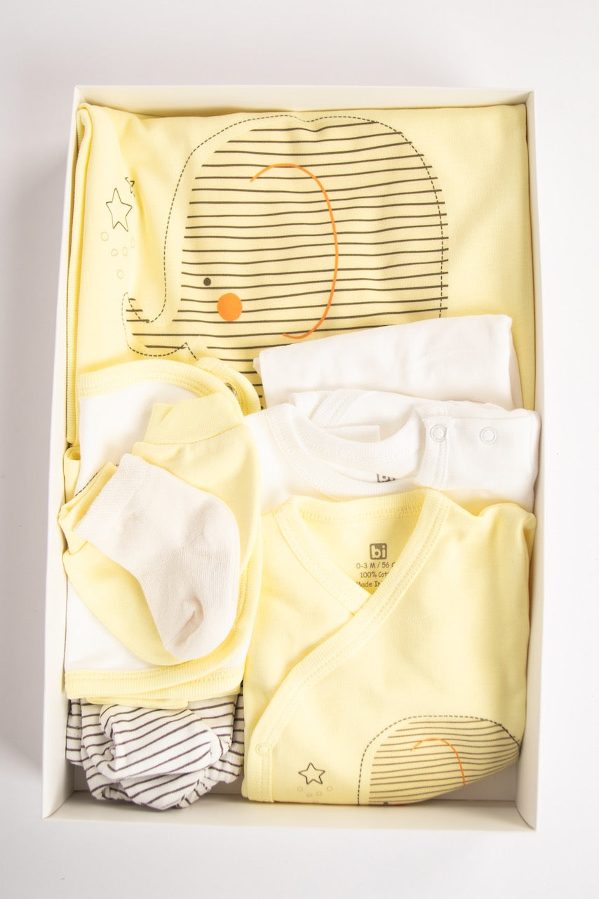 Ameelia & Co - Newborn Baby 100% Organic Cotton Elephant Clothing Set (9-pieces)